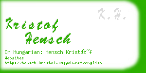 kristof hensch business card